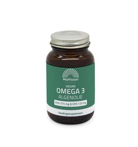 Vegan omega 3 algenolie DHA 375mg EPA 125mg