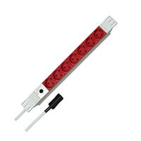 Kopp 931704011 PROFIversal 7-voudig met veiligheidsuur, 2 m, heraansluitbaar met IEC-stekker, 250 VAC, 10 Amp