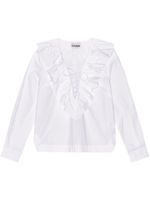 GANNI blouse à col volanté - Blanc