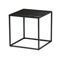 vtwonen Vierkante Bijzettafel 'Side M' Zwart marmer, 45 x 45cm