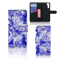 Telefoonhoesje met Naam OPPO A91 | Reno3 Angel Skull Blauw