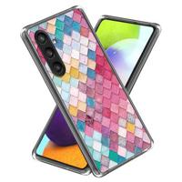 Samsung Galaxy S24+ Stijlvolle Ultradunne TPU Hoesje - Regenboog Ruit - thumbnail