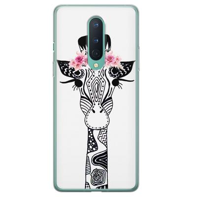OnePlus 8 siliconen telefoonhoesje - Giraffe