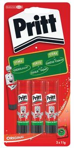 Pritt plakstift 3 x 11 g, op blister