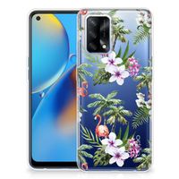 OPPO A74 4G TPU Hoesje Flamingo Palms