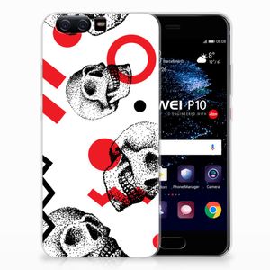 Silicone Back Case Huawei P10 Skull Red