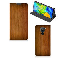 Xiaomi Redmi Note 9 Book Wallet Case Donker Hout - thumbnail