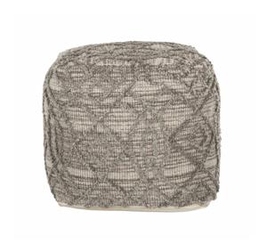 MUST Living Poef Angel 40cm - Naturel / Grijs - Rond