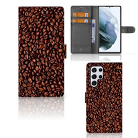 Samsung Galaxy S22 Ultra Book Cover Koffiebonen - thumbnail