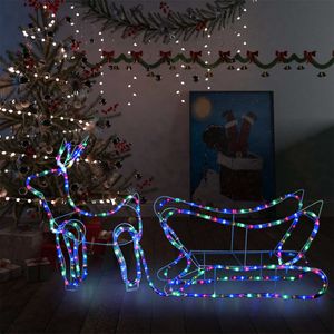 VidaXL Kerstdecoratie rendier en slee 252 LED&apos;s