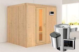 Karibu | Daria Sauna | Energiesparende Deur | Kachel 3,6 kW Externe Bediening