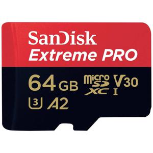 SanDisk Extreme PRO microSDXC-kaart 64 GB Class 10, UHS-I, v30 Video Speed Class Schokbestendig, Waterdicht