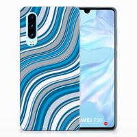 Huawei P30 TPU bumper Waves Blue - thumbnail