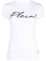 Philipp Plein t-shirt à logo orné de cristaux - Blanc - thumbnail