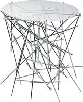 Alessi FC09 Tafelloper roestvrij staal met glasplaat, hoogte: 44 cm, diameter: 45 cm