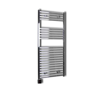 Sanicare elektrische design radiator 45x112cm chroom met Bluetooth en thermostaat links chroom