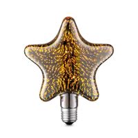 Edison Vintage E27 LED filament lichtbron Star | 3D | Retro LED lamp | 14/4/17cm | Veelkleurig | geschikt voor E27 fitting | 4W 20lm 2200K | warm wit licht - thumbnail