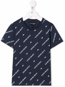 Emporio Armani Kids t-shirt à logo imprimé - Bleu