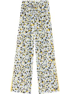 AZ FACTORY pantalon palazzo Sunrise à imprimé léopard - Blanc