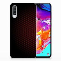 Samsung Galaxy A70 TPU bumper Geruit Rood - thumbnail