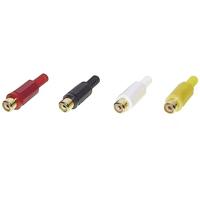 TRU Components 1601053 RCA-connector koppeling, recht aantal polen (num): 2 Mono Rood, Zwart, Gel