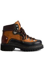 DSQUARED2 panelled leather hiking boots - Marron