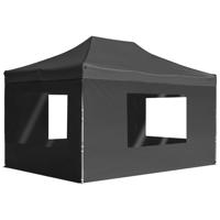 Partytent inklapbaar met wanden 4,5x3 m aluminium antraciet - thumbnail