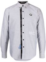 AAPE BY *A BATHING APE® chemise en coton à patch logo - Gris - thumbnail