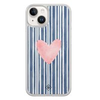 iPhone 14 hybride hoesje - Hart x streepjes