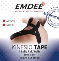 Kinesio tape zwart pre cut - thumbnail