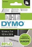 Dymo D1 tape 12 mm, zwart op transparant