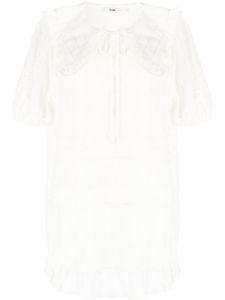 b+ab robe courte à plastron - Blanc