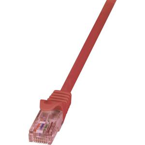 LogiLink CQ2034U RJ45 Netwerkkabel, patchkabel CAT 6 U/UTP 1.00 m Rood Vlambestendig, Snagless 1 stuk(s)