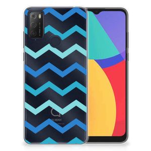 Alcatel 1S (2021) TPU bumper Zigzag Blauw