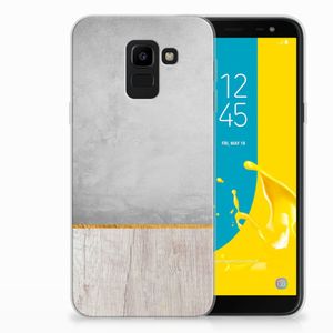 Samsung Galaxy J6 2018 Bumper Hoesje Wood Concrete