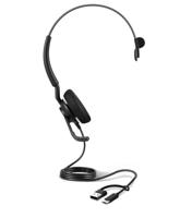 Jabra Engage 50 II Link - USB-A/USB-C - bekabelde mono headset gecertificeerd voor Microsoft Teams