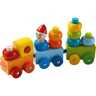 Haba stapelspeelgoed trein 32 cm junior hout 17 delig Haba stapelspeelgoed trein 32 cm junior hout 17 delig