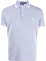 Polo Ralph Lauren striped-edge cotton polo shirt - Bleu