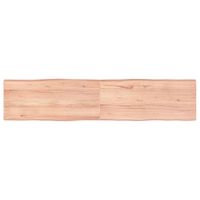 Tafelblad natuurlijke rand 180x40x6 cm eikenhout lichtbruin