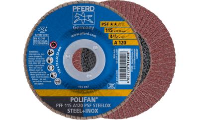 PFERD 67649115 PFF 115 A 120 PSF STEELOX Lamellenschijf Diameter 115 mm Boordiameter 22.23 mm RVS, Staal 10 stuk(s)