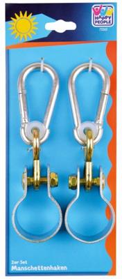 Happy People bevestigingsringen met karabijnhaak metaal 2 stuks Happy People bevestigingsringen met karabijnhaak metaal 2 stuks