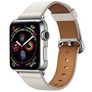 Classic lederen bandje - Wit - Geschikt voor Apple Watch 42mm / 44mm / 45mm / 49mm - thumbnail