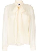 Moschino blouse en soie à effet de transparence - Blanc