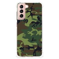 Samsung Galaxy S21 FE Doorzichtige Silicone Hoesje Army Dark