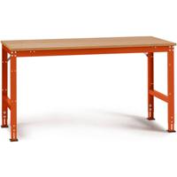 Manuflex AU4035.2001 Werk achtergrond tafel universele standaard met multiplex plaat, bxdxh = 1250 x 800 x 760-870 mm Rood-oranje (RAL 2001) - thumbnail