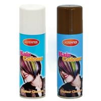 Carnaval verkleed haar verf/spray wit/bruin 125 ml