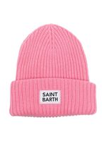 MC2 Saint Barth Kids bonnet nervuré à patch logo - Rose