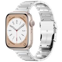 By Qubix - Titanium H-type schakelband - Zilver - Compatible met Apple Watch 38mm / 40mm / 41mm / 42mm - Compatible Apple watch bandjes