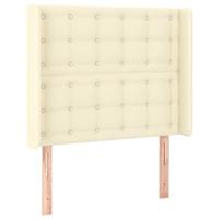 vidaXL Hoofdbord LED 103x16x118/128 cm kunstleer crèmekleurig