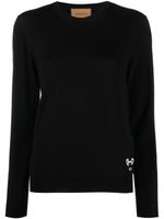 Gucci embroidered-logo crew-neck jumper - Noir